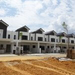 New double story luxury terrace house under construction in Mala